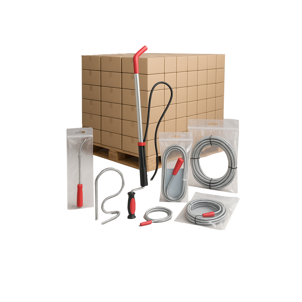 79x verschiedenen Rohrreinigungs-Sets – Spiralen & WC-Reiniger, insgesamt 7 Modelle