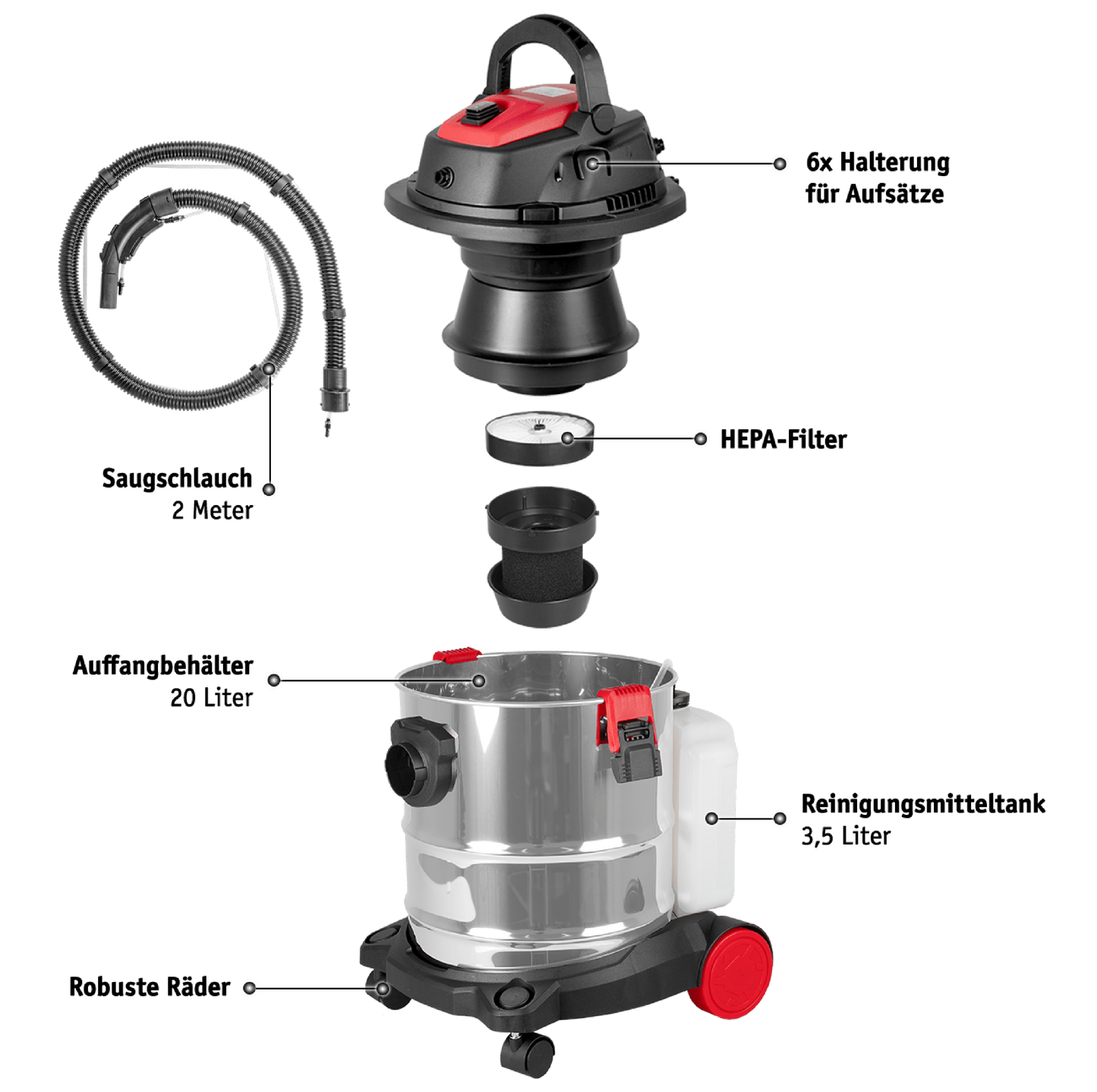 18x WALTER Waschsauger 1600 W