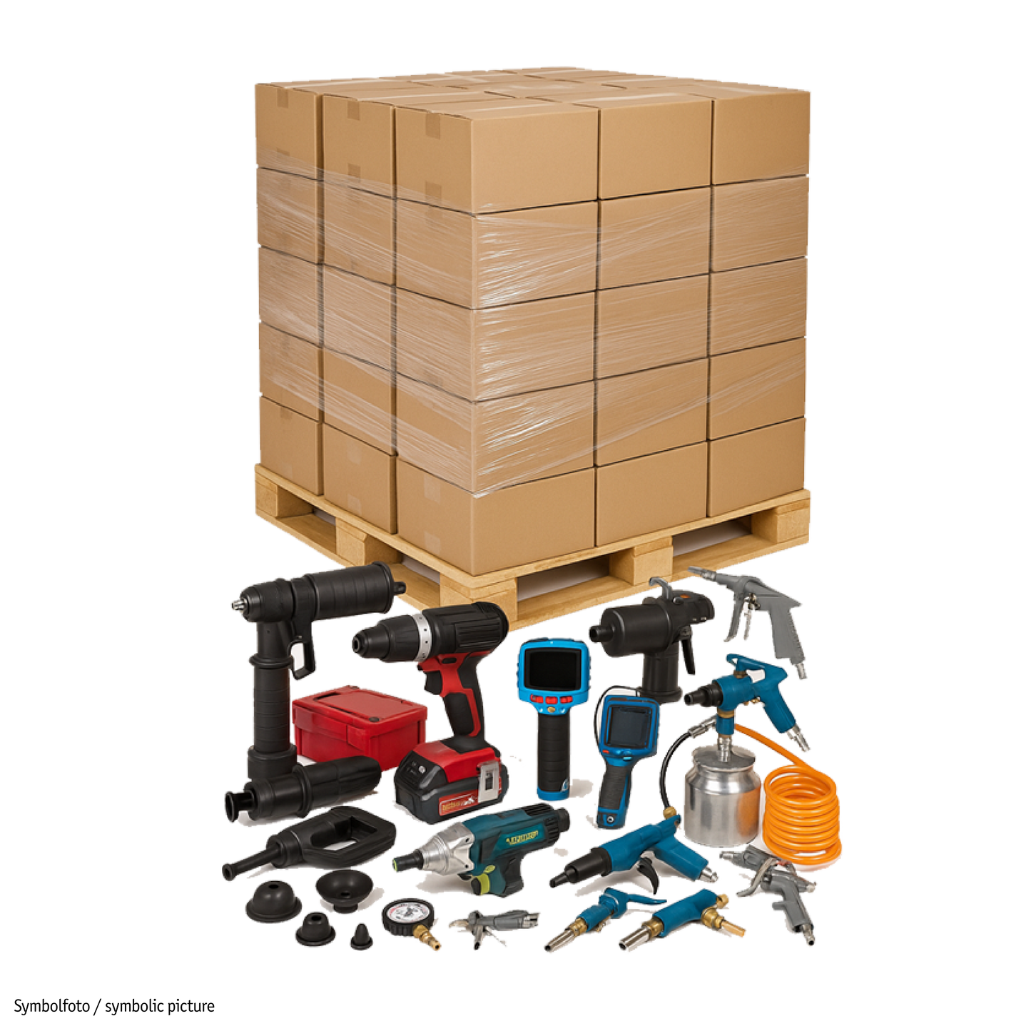 Maschinen-Mix Palette 31-teilig – Druckluftgeräte, Akku-Tools & Werkstattzubehör – P351